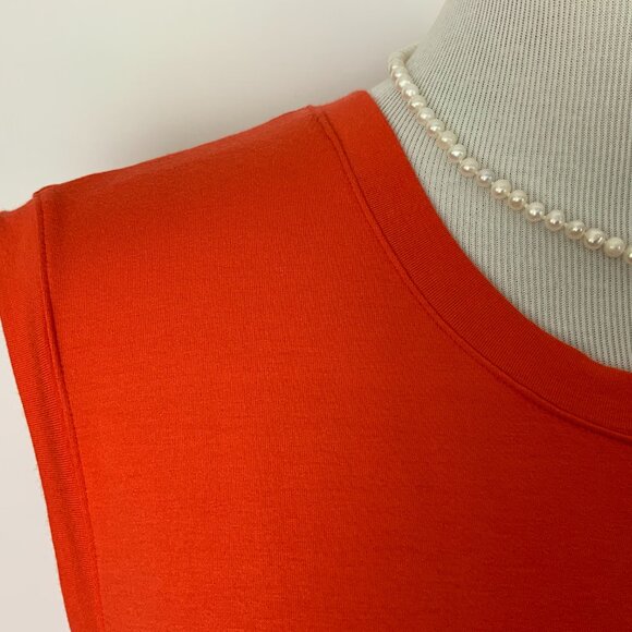 Eileen Fisher Orange Sleeveless Crewneck Shift Midi Dress Large - Picture 6 of 16